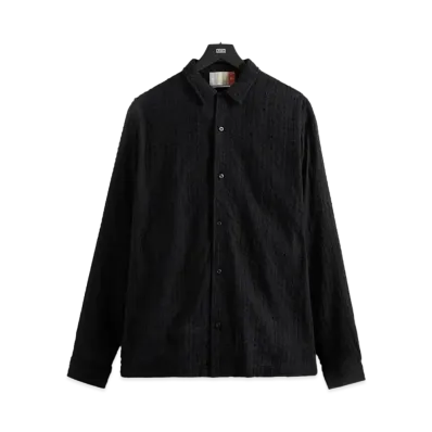 Kith Embroidered Voile L/S Thompson Camp Collar Shirt "Black"