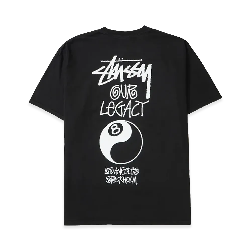 Stussy x Our Legacy Work Shop 8 Ball Yin Yang Pigment Dyed Tee "Black"