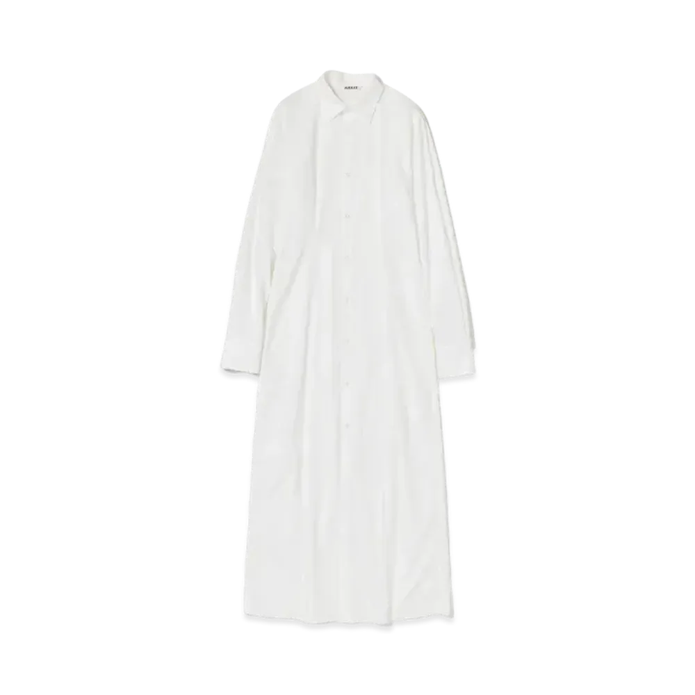 AURALEE High Count Finx Ox Shirt Dress "White"