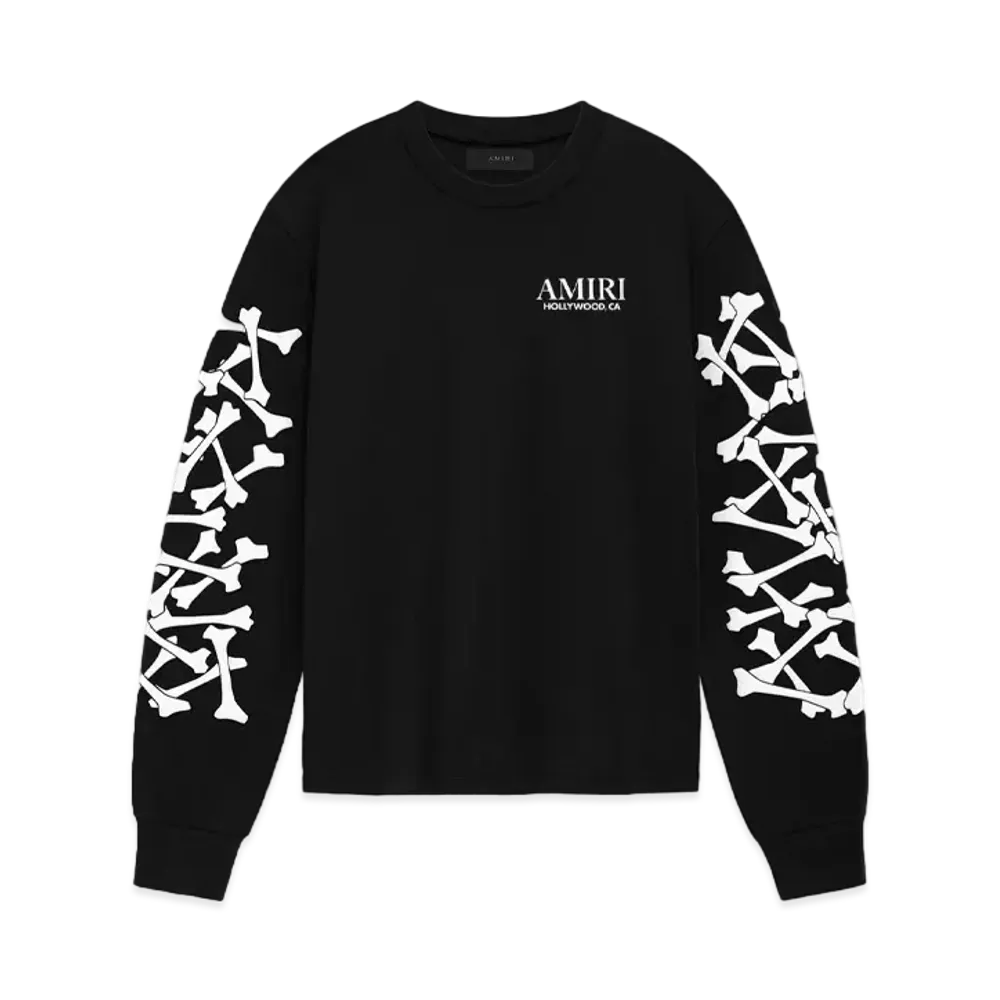 AMIRI Bones Stacked Long Sleeve Tee "Black"
