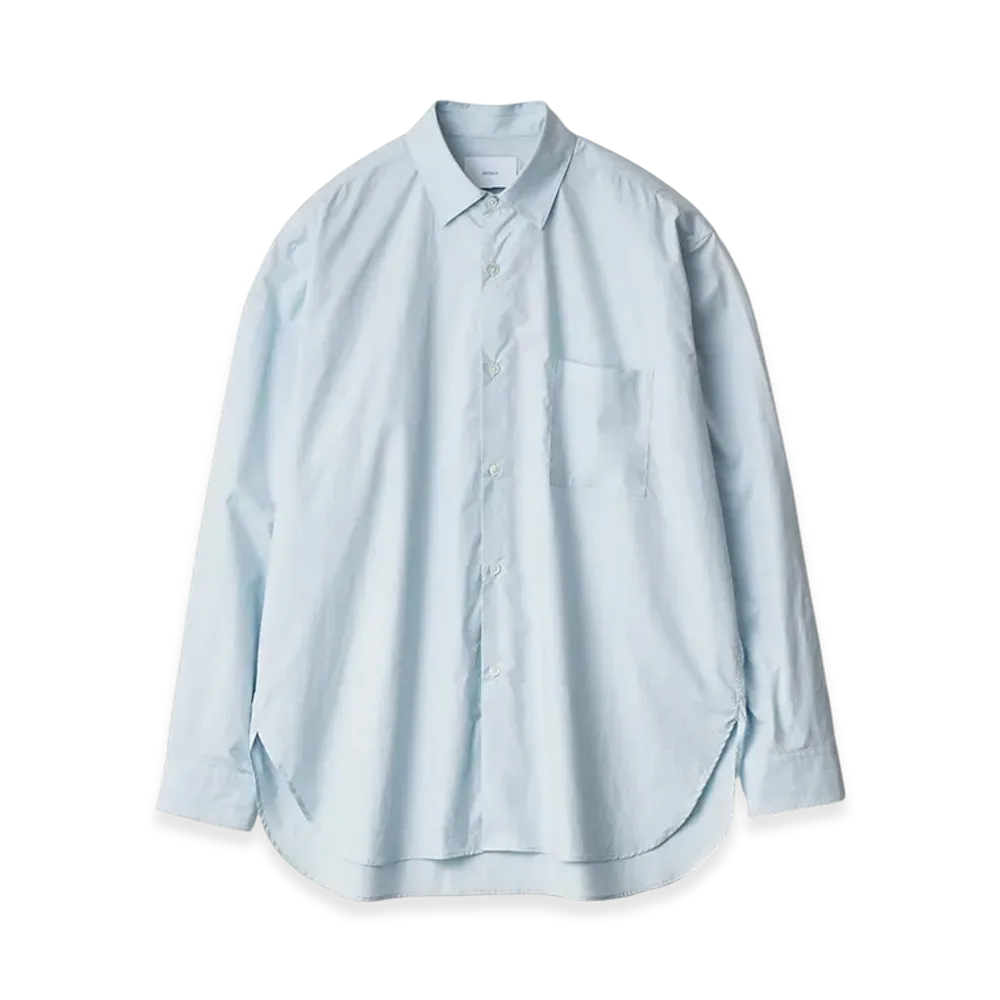 ssstein Suvin Cotton Oversized Down Pat Shirt "Off Blue"