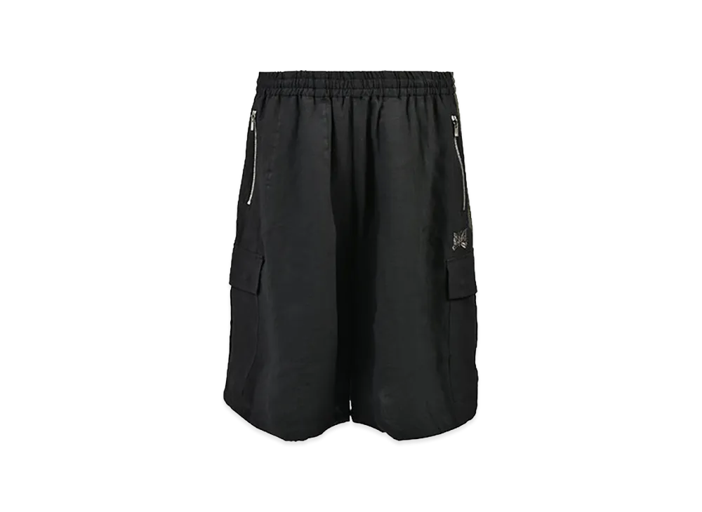 NEEDLES x NUBIAN H.D. Track Short Bdu - Cotton Linen "Black"