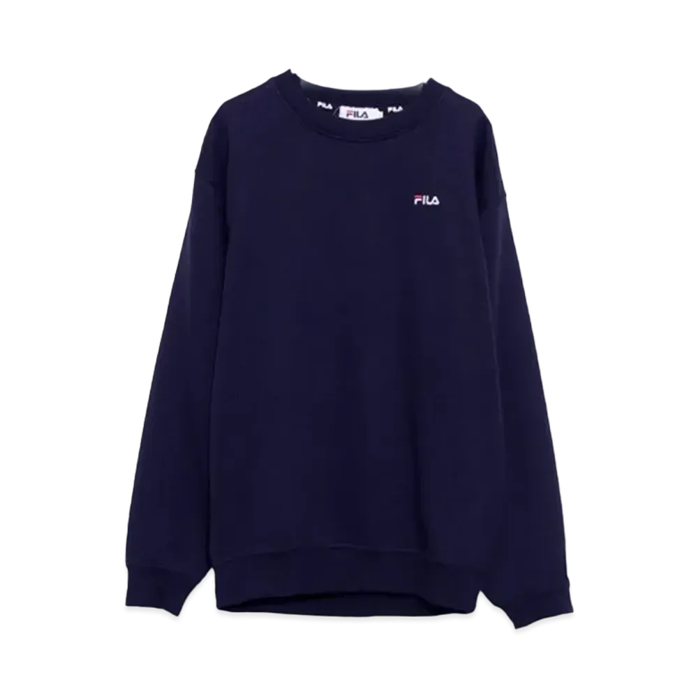 FILA One Point Big Silhouette Embroidered Logo Sweatshirt Sweatshirt Fleece "Navy"