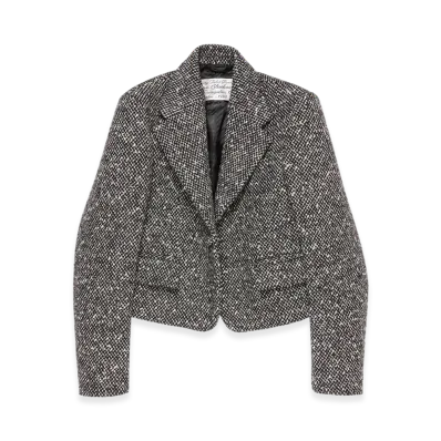 Acne Studios Tweed Suit Jacket - Regular Fit "Black/White"