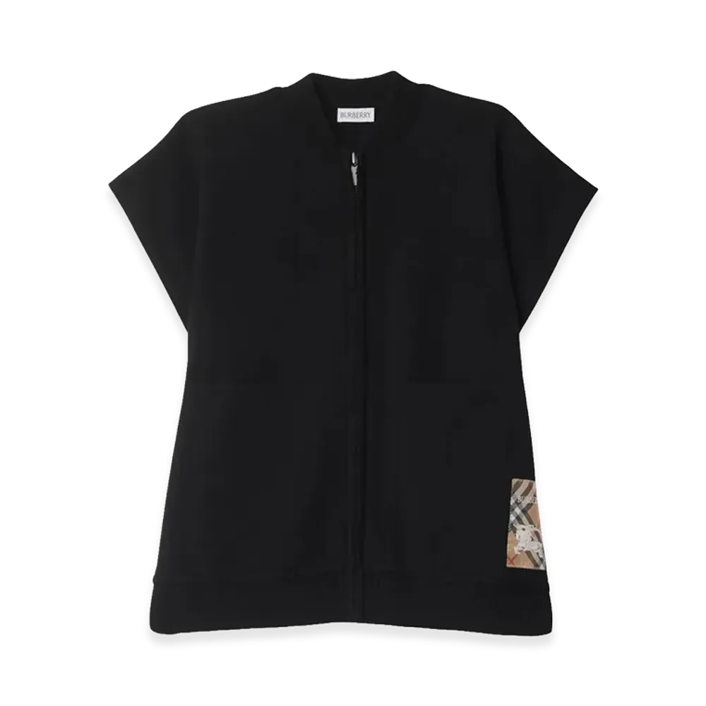 Burberry Women's Check Label Wool Blend Cape "Black"