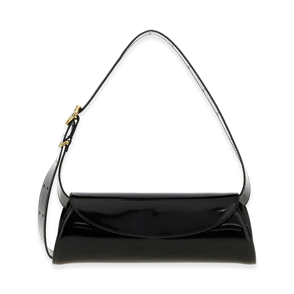 Jil Sander Women's Leather Small Cannolo Shoulder Bag "Black"