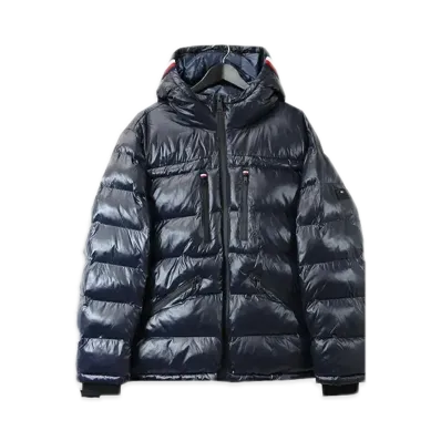 TOMMY HILFIGER Shiny Hoodie Puff Jacket Us Model Puff Blouson "Navy"