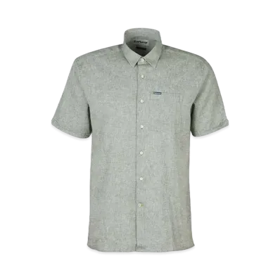 Barbour Nelson Cotton Linen Short Sleeve Shirt (Regular Fit) "Olive"
