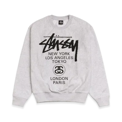 Stussy World Tour Crew 2025 "Ash Heather"