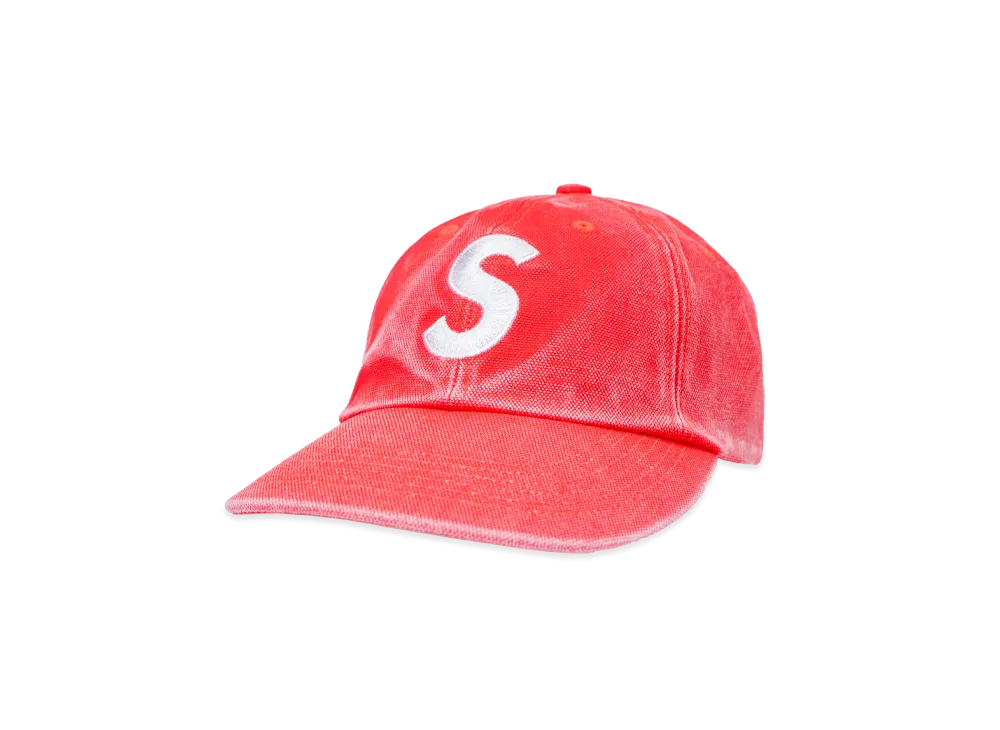 Supreme Pigment Coated Canvas S Logo 6-Panel "Red"