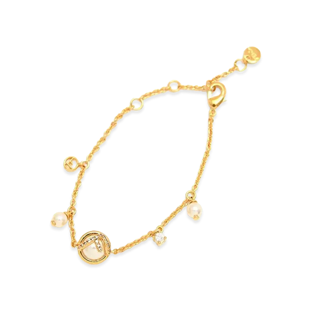 FENDI Women's F Is Bracelet "Gold/Bianco"