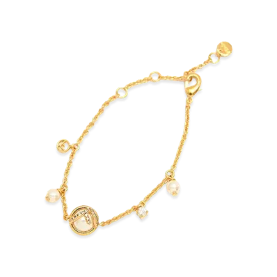 FENDI Women's F Is Bracelet "Gold/Bianco"