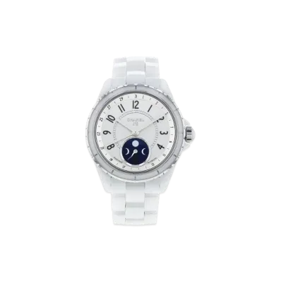 CHANEL J12 Ceramic 38mm Phase De Lune Silver/Blue "White"