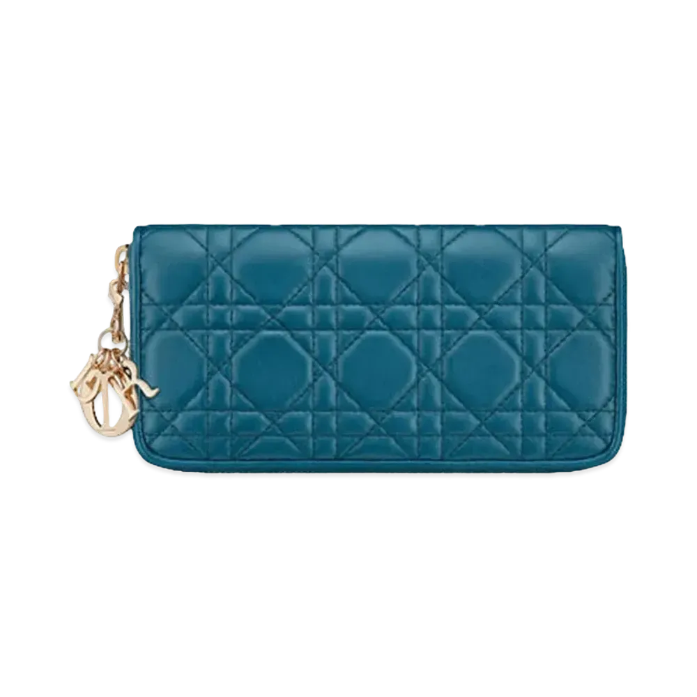 Dior Lady Dior Voyageur Wallet "Blue"