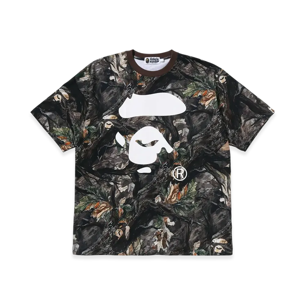 A BATHING APE Tree Edge Camo Ape Face Relaxed Fit Tee "Brown"