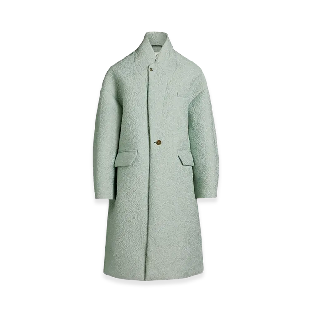 Maison Margiela Women's Cloque Flower Oversized Coat "Sarcelle Blue"