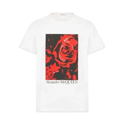 Alexander McQUEEN Wax Flower T-shirt "White/Red"