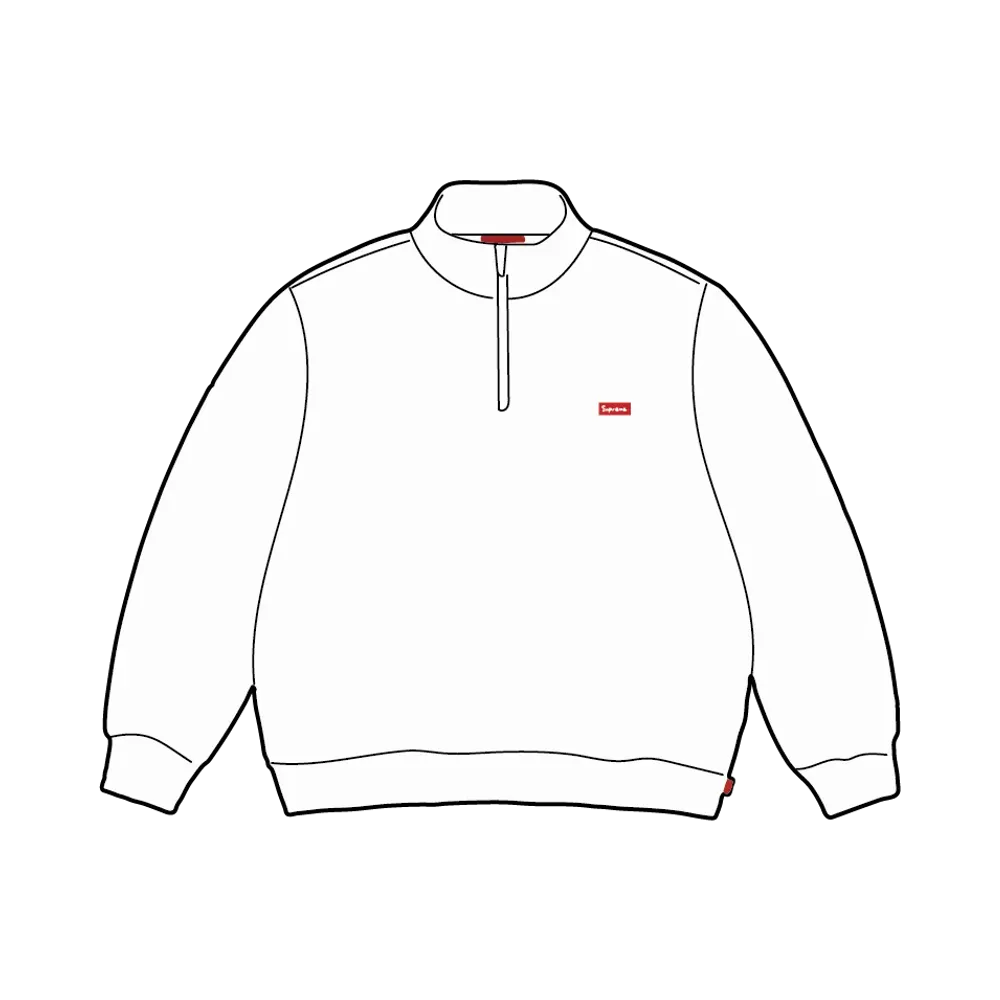 Supreme Small Box Half Zip Pullover (26SS) "White"