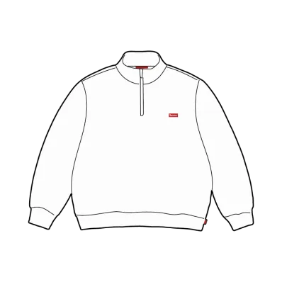 Supreme Small Box Half Zip Pullover (26SS) "White"