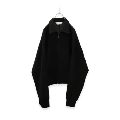 ANCELLM Shrink Wool Short Zipup Shirt Jacket "Black"
