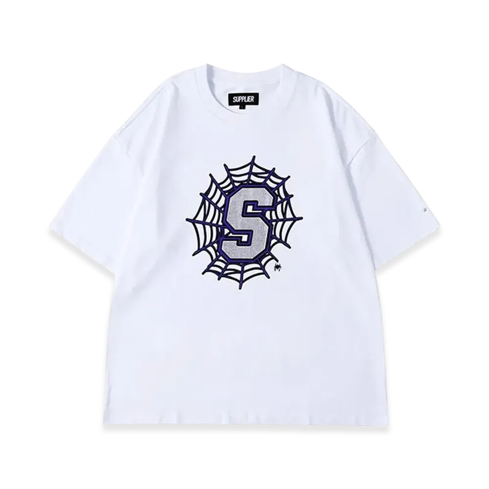 SUPPLIER S/S Rhinestone Spider Web T-Shirt "White"