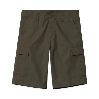 Carhartt WIP Regular Cargo Short Pants 'Columbia' Ripstop Cypress Rinsed "Olive"