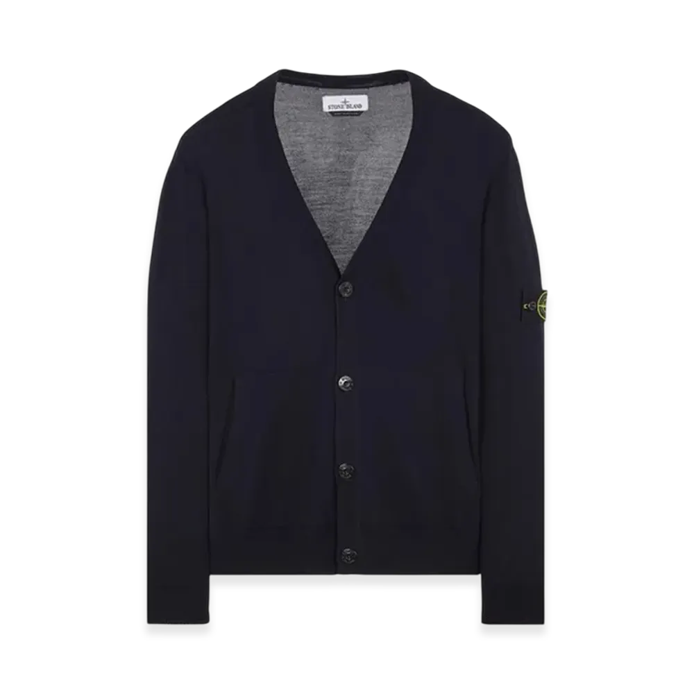 Stone Island 511C4 Pure Light Wool Knit Cardigan - 23FW "Navy Blue"