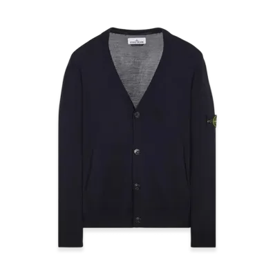 Stone Island 511C4 Pure Light Wool Knit Cardigan - 23FW "Navy Blue"