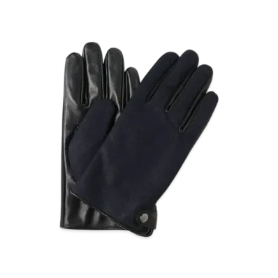 BEAMS Moon Solid Leather Gloves (Touch Panel Compatible) "Navy"
