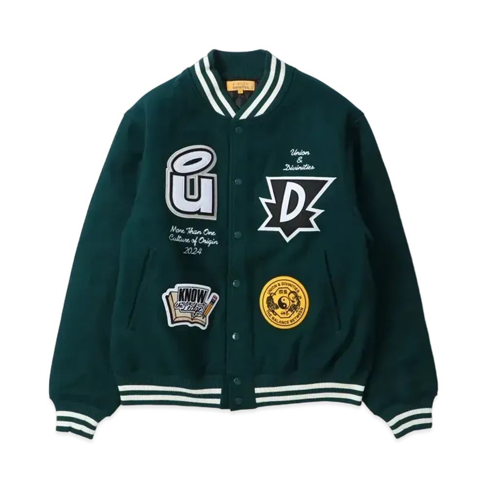UNION x DIVINITIES Varsity Jacket "Dark Green"