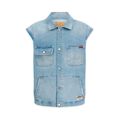 MARTINE ROSE Denim Gilet "Bleached Wash"