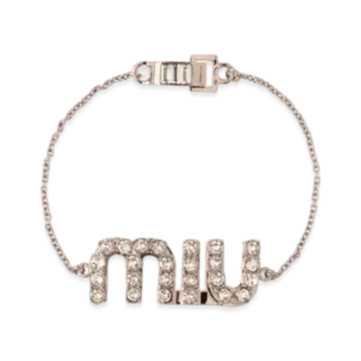 MIU MIU Crystal Bracelet "Light Gray/Crystal"