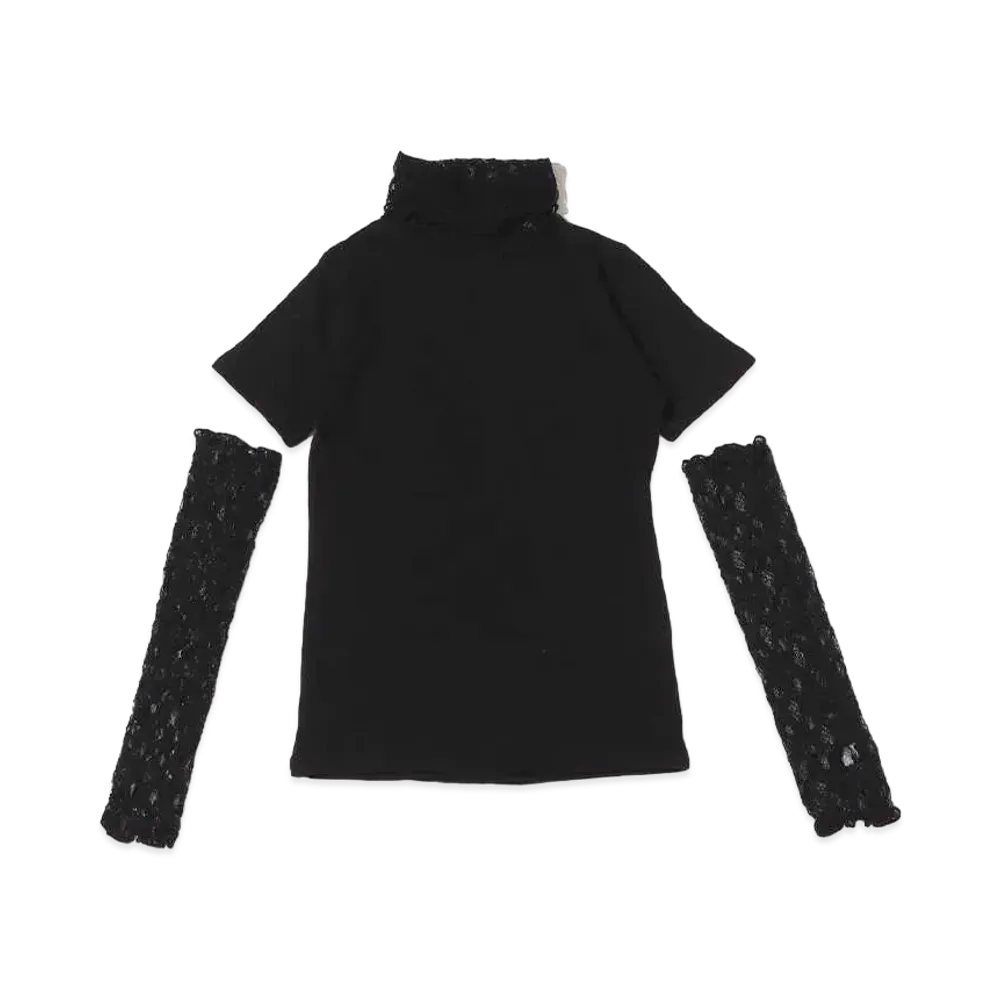 atmos pink Arm Warmers Tsuki Lace Tops "Black"