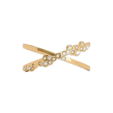 CHARLES & KEITH Reverie Crystal Crisscross Ring "Gold"