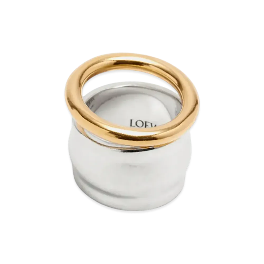 LOEWE Nappa Knot Ring "Silver/Gold"