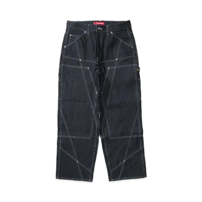 Supreme Contrast Stitch Double Knee Painter Jean "Rigid Indigo"