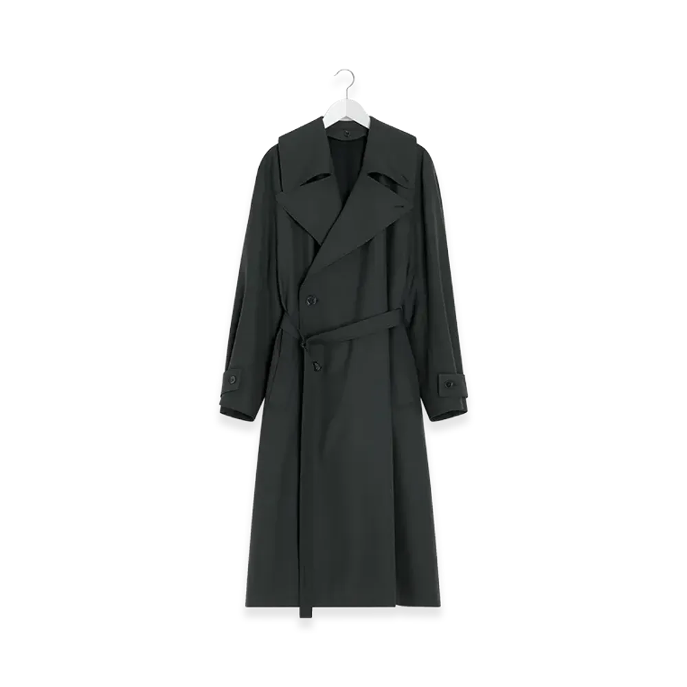 LEMAIRE Women's Detachable Lining Trench Coat "Coal"