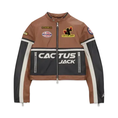 Travis Scott x Jordan Women's Leather Jackets "Brown/Navy"