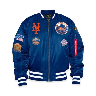 NEW ERA x New York Mets x Alpha Ma-1 Bomber Jacket "Pacific Blue"