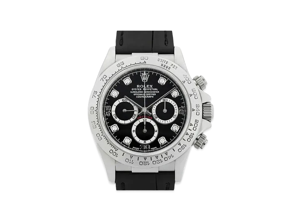 ROLEX Cosmograph Daytona 8P Diamonds "Black/White Gold"