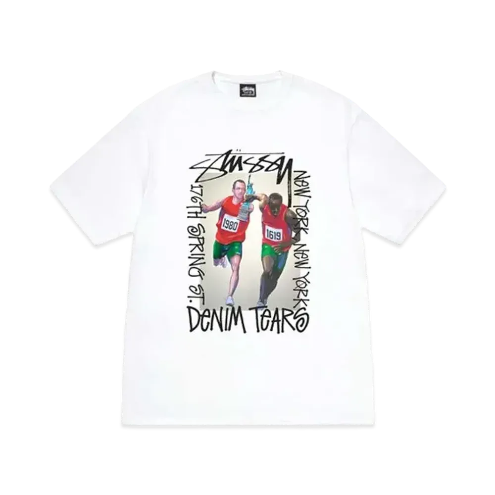 Stussy x Denim Tears Pass the Baton Tee "White"