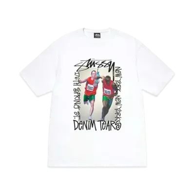 Stussy x Denim Tears Pass the Baton Tee "White"