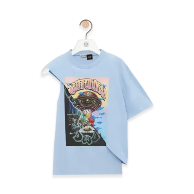 LOEWE Draped Top "Sky Blue/Multicolor"