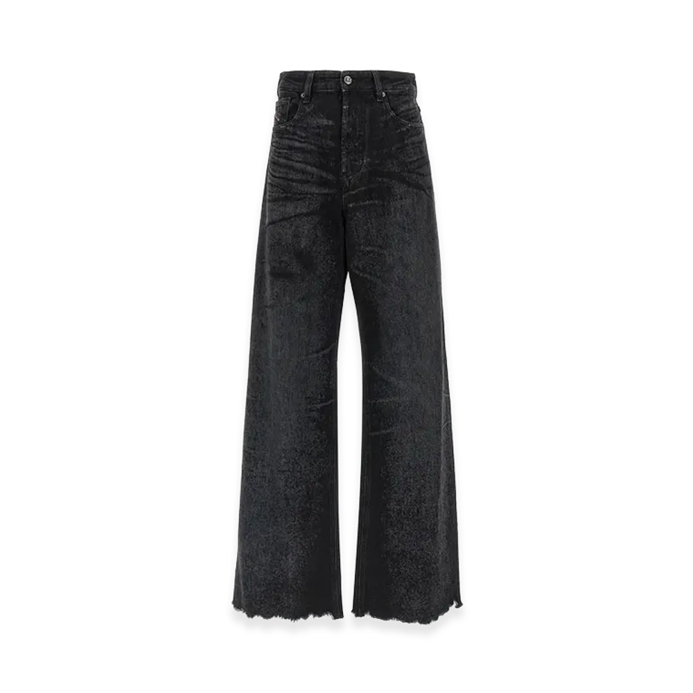 Diesel Women's Denim Wide-Leg Jeans "Black"