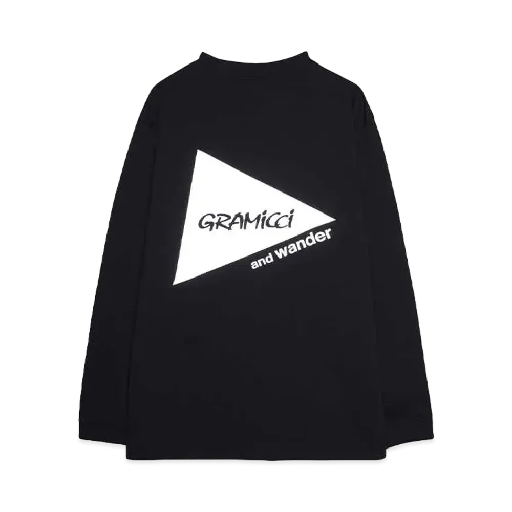 GRAMICCI x and wander backprint LS tee "BLACK"