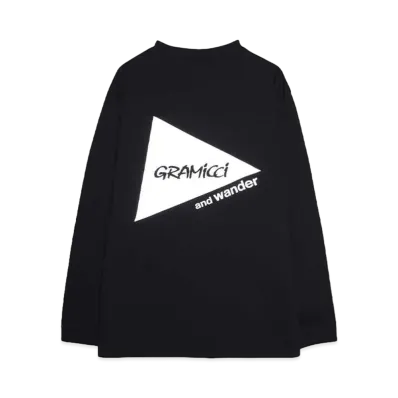 GRAMICCI x and wander backprint LS tee "BLACK"