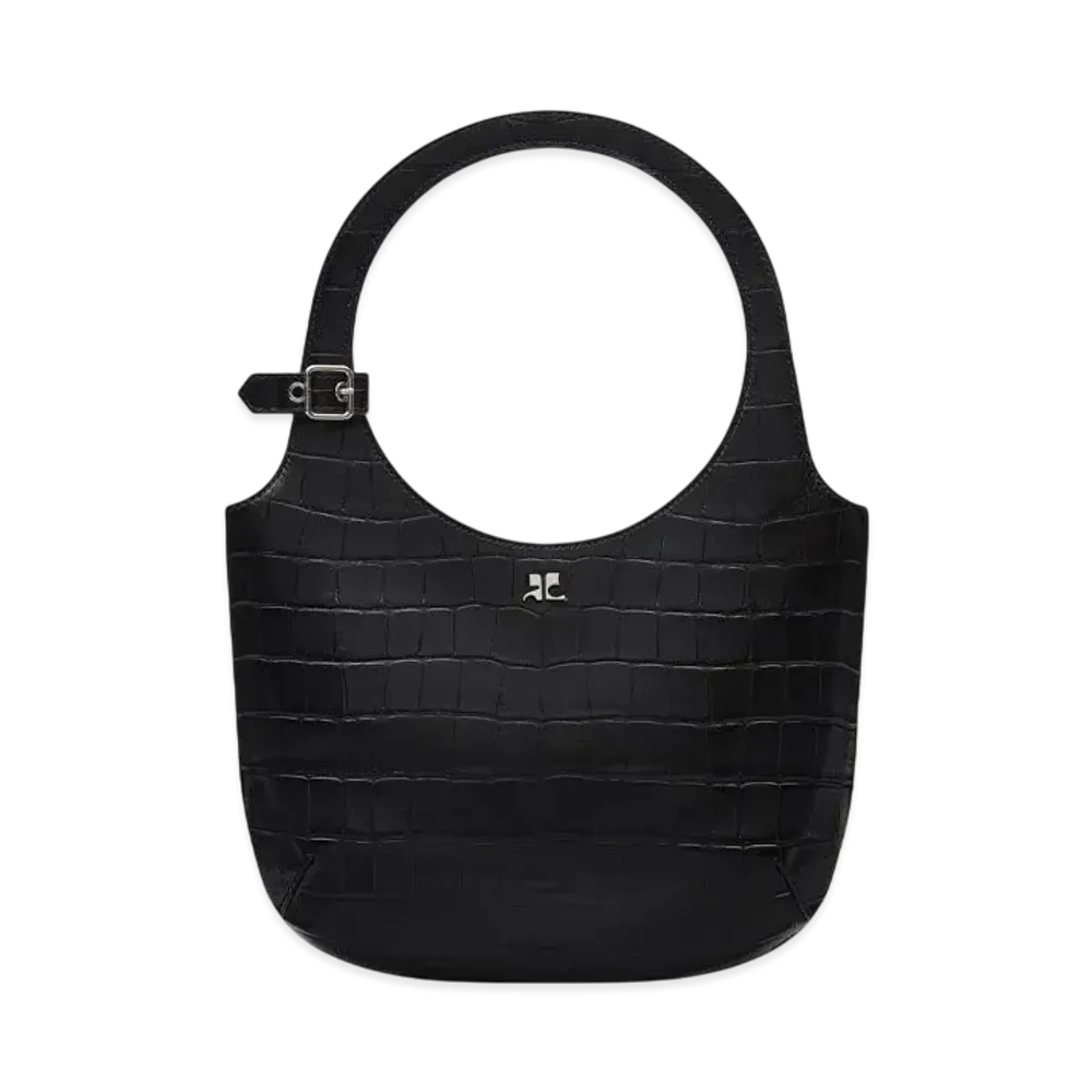 Courreges Holy Croco Stamped Bag "Black"