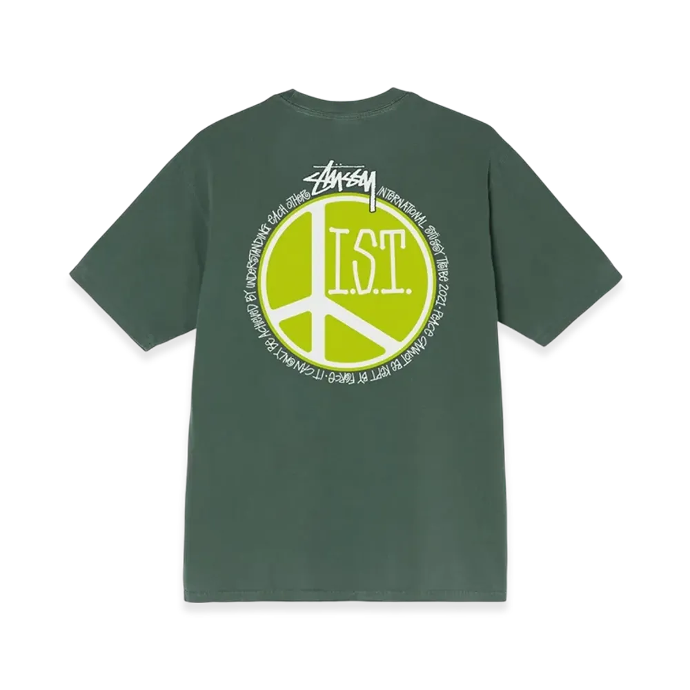 ステューシー ピースドット ピグメントダイTシャツ "パイン"