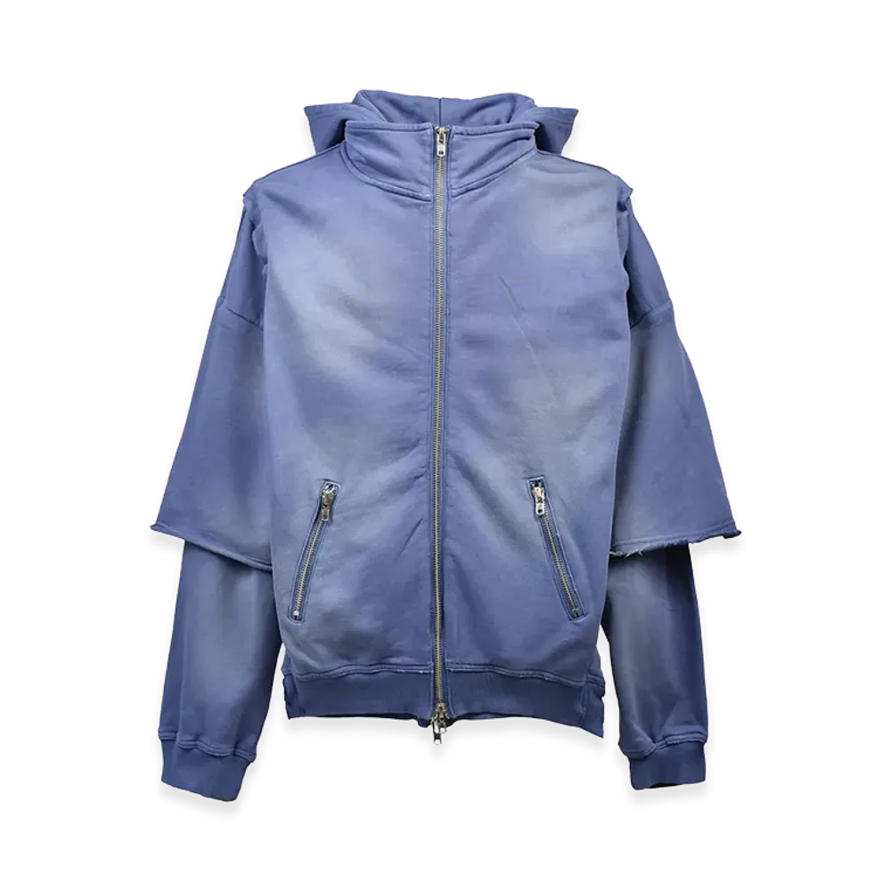 BREATH Breach Layered Zip Hoodie "Navy"