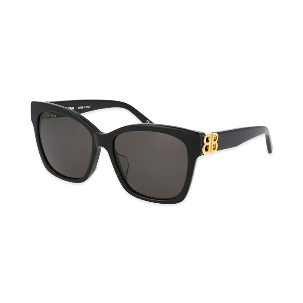 BALENCIAGA Women's Acetate Sunglasses with Golden Monogram "Black"